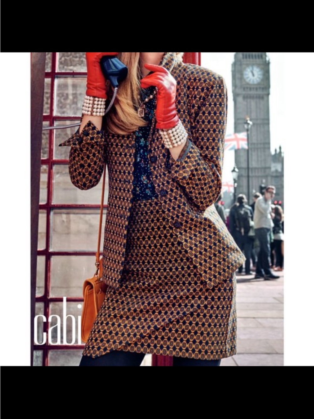 CAbi vintage-inspired two piece set, Knit Skirt Suit in Mustard & Black (2012)